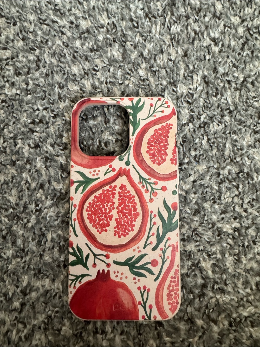 Pela iPhone 15 Pro Max Floral Pomegranate Pattern Phone Case - Red & Green